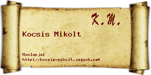 Kocsis Mikolt névjegykártya